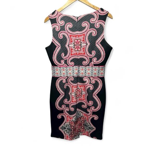 New York & Company Stretch Baroque Print Sleeveless Midi Sheath Dress Women's M - Picture 4 of 6